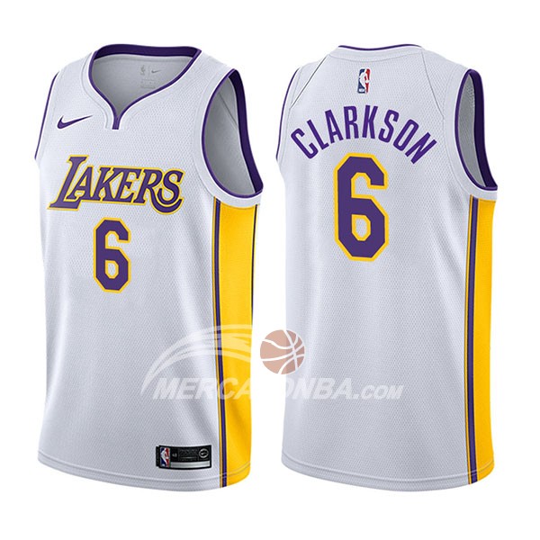 Maglia NBA Los Angeles Lakers Jordan Clarkson Association 2017-18 Bianco